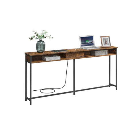 70-Inch Console Table with Charging Station and Storage Shelves – product view 1 | Amaraloft
