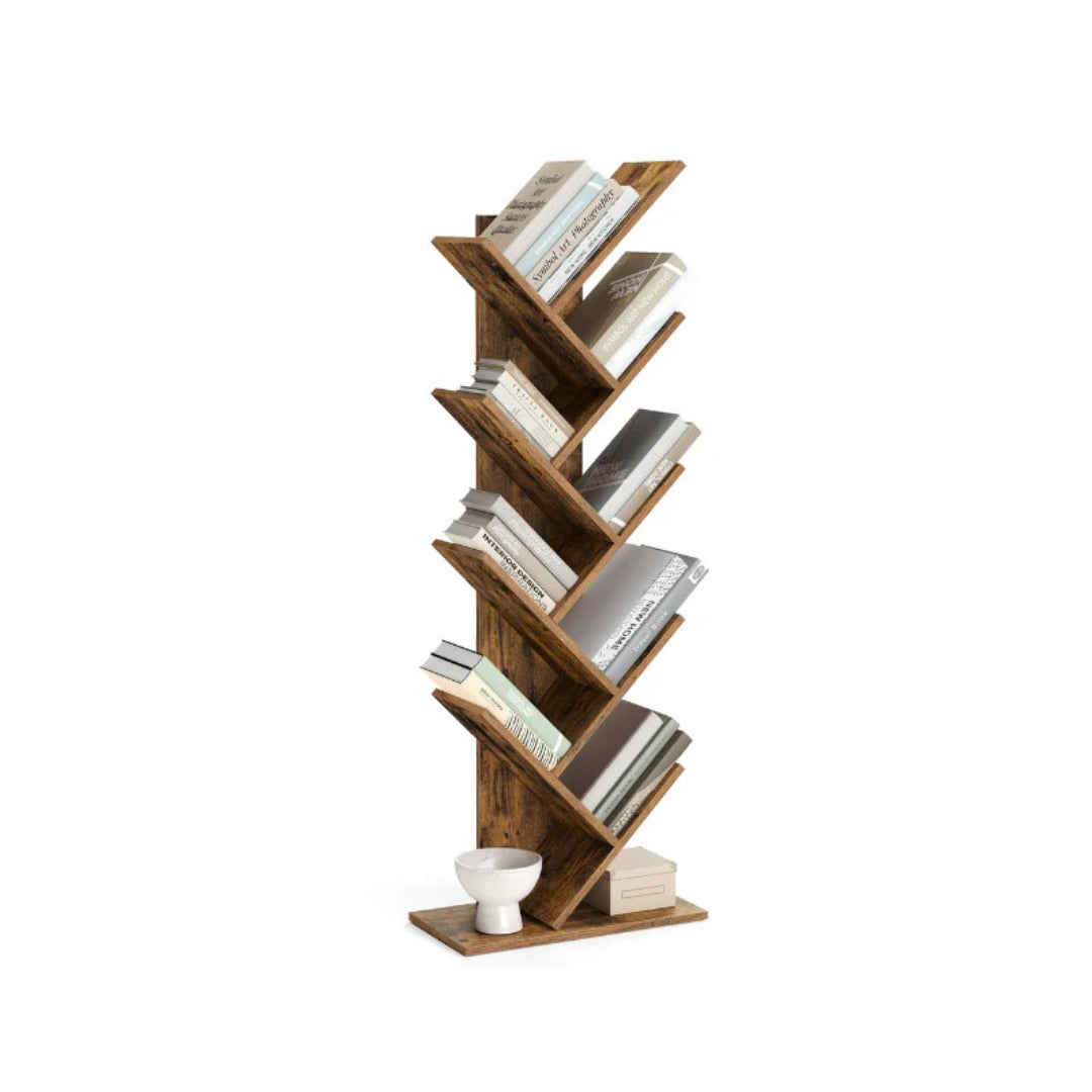 9 Tier Tree Bookshelf Space Saving Bookcase Storage Shelf – product view 2 | Amaraloft
