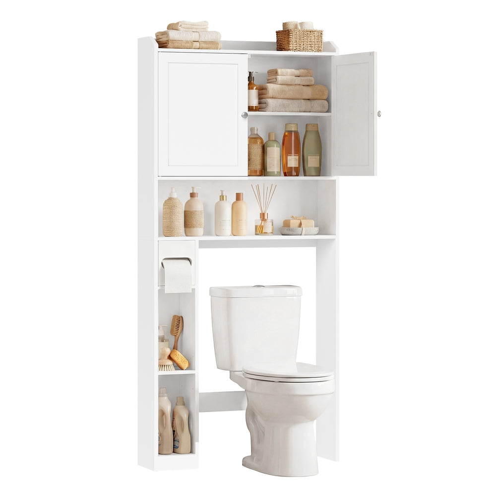 Bathroom Storage Shelf With Paper Holder Over Toilet - product photo 01