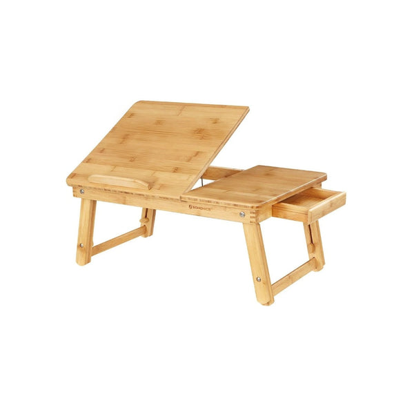 Bamboo Laptop Bed Desk With Tilting Top & Adjustable Height – product view 1 | Amaraloft