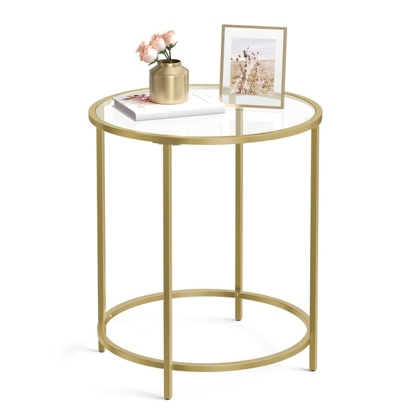 Glass End Table With Metal Frame - product photo 01