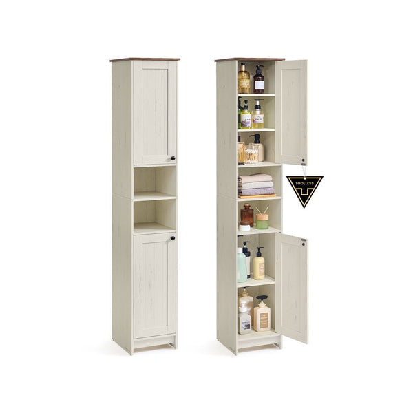 Slim Freestanding Storage Cabinet With Adjustable Shelves - product photo 01
