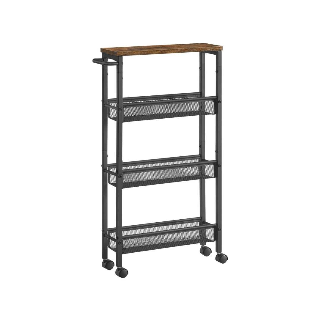 4 Tier Slim Rolling Storage Cart Narrow Utility Shelf – product view 1 | Amaraloft