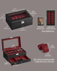 Lockable Watch Box With Glass Lid 6 8 Or 12 Slot