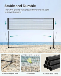 Badminton Net Portable Adjustable Height 35.4-61in Set