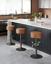 360° Swivel Bar Stool with Adjustable Height and Storage Compartment