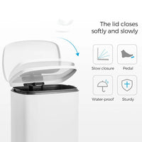 13-Gallon Stainless Steel Step Trash Can with Soft-Close Lid – product view 17 | Amaraloft