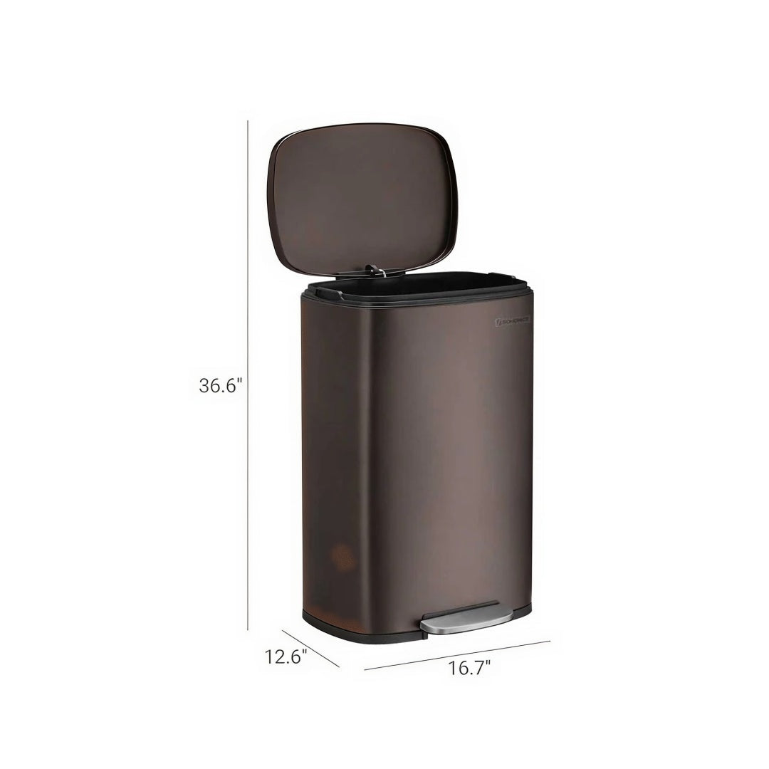 13-Gallon Stainless Steel Step Trash Can with Soft-Close Lid – product view 23 | Amaraloft