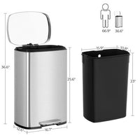 13-Gallon Stainless Steel Step Trash Can with Soft-Close Lid – product view 30 | Amaraloft