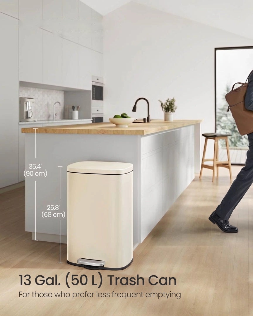 13-Gallon Stainless Steel Step Trash Can with Soft-Close Lid – product view 31 | Amaraloft