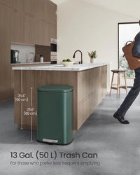 13-Gallon Stainless Steel Step Trash Can with Soft-Close Lid – product view 36 | Amaraloft