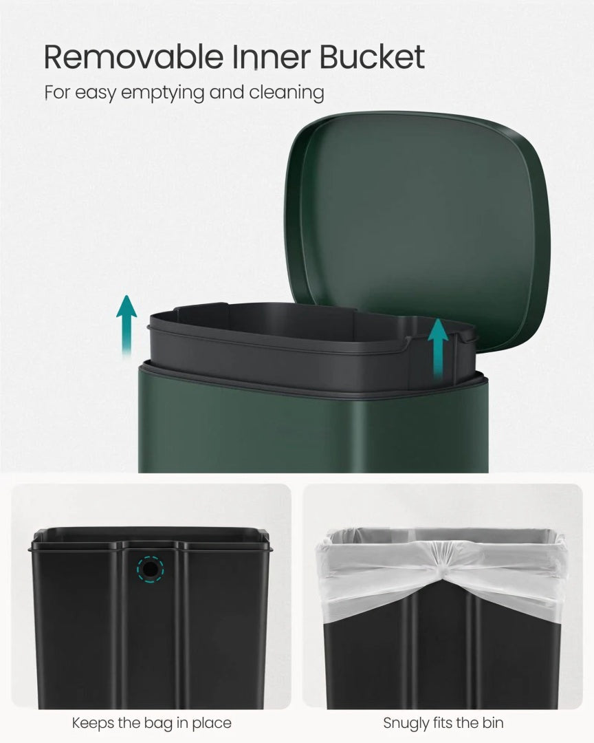 13-Gallon Stainless Steel Step Trash Can with Soft-Close Lid – product view 39 | Amaraloft