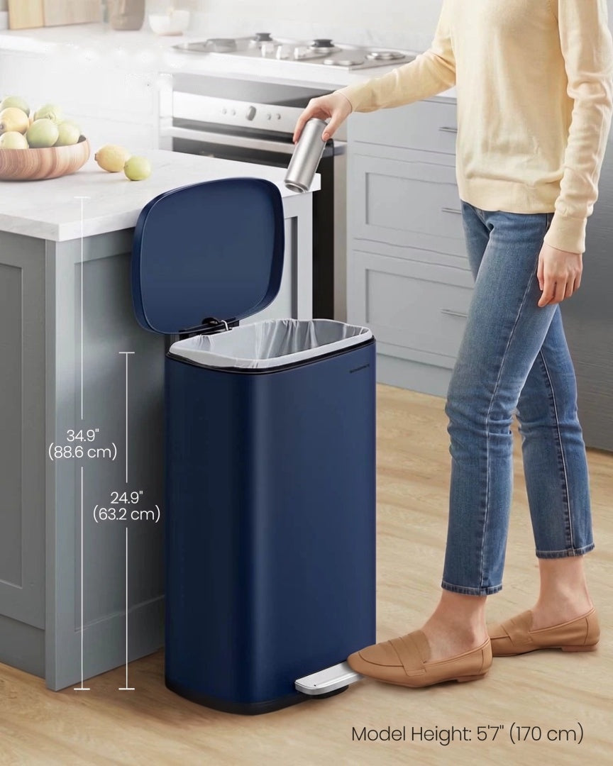 13-Gallon Stainless Steel Step Trash Can with Soft-Close Lid – product view 41 | Amaraloft
