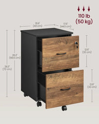 2 Drawer Rolling File Cabinet With Lock & Wheels – product view 6 | Amaraloft