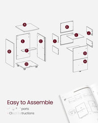 2 Drawer Rolling File Cabinet With Lock & Wheels – product view 7 | Amaraloft
