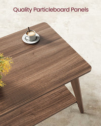 2 Tier Coffee Table With Storage Shelf And Rounded Corners, Living Room - product photo 12