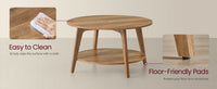 2 Tier Round Coffee Table With Open Storage Shelf, Living Room Table - product photo 32