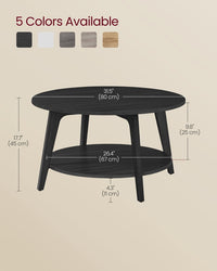 2 Tier Round Coffee Table With Open Storage Shelf, Living Room Table - product photo 39