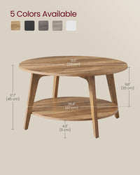 2 Tier Round Coffee Table With Open Storage Shelf, Living Room Table - product photo 51