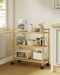 3 Tier Metal Storage Rack With Wheels For Kitchen Or Bathroom - product photo 02
