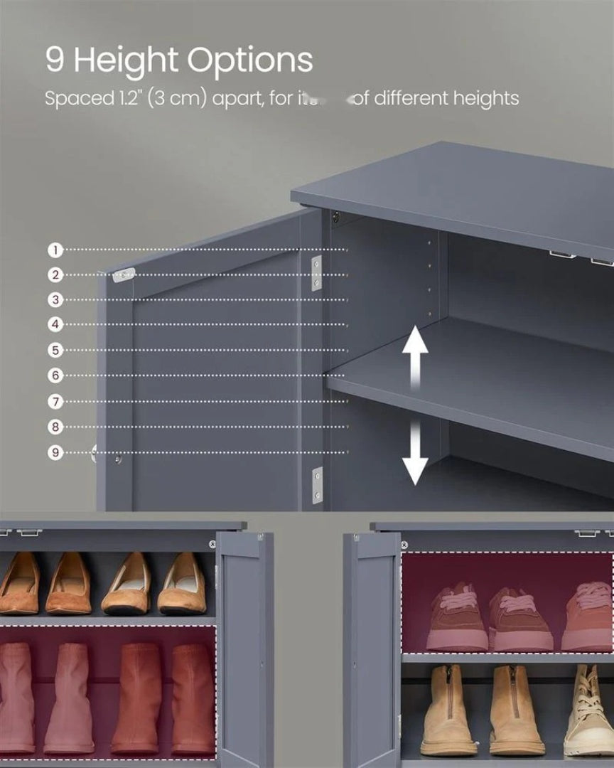 3-Tier Shoe Storage Cabinet with Adjustable Shelf – product view 5 | Amaraloft