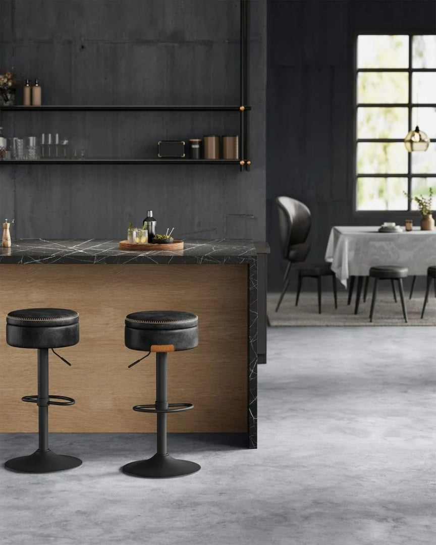 360° Swivel Bar Stool with Adjustable Height and Storage Compartment – product view 4 | Amaraloft