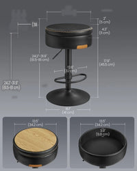360° Swivel Bar Stool with Adjustable Height and Storage Compartment – product view 7 | Amaraloft