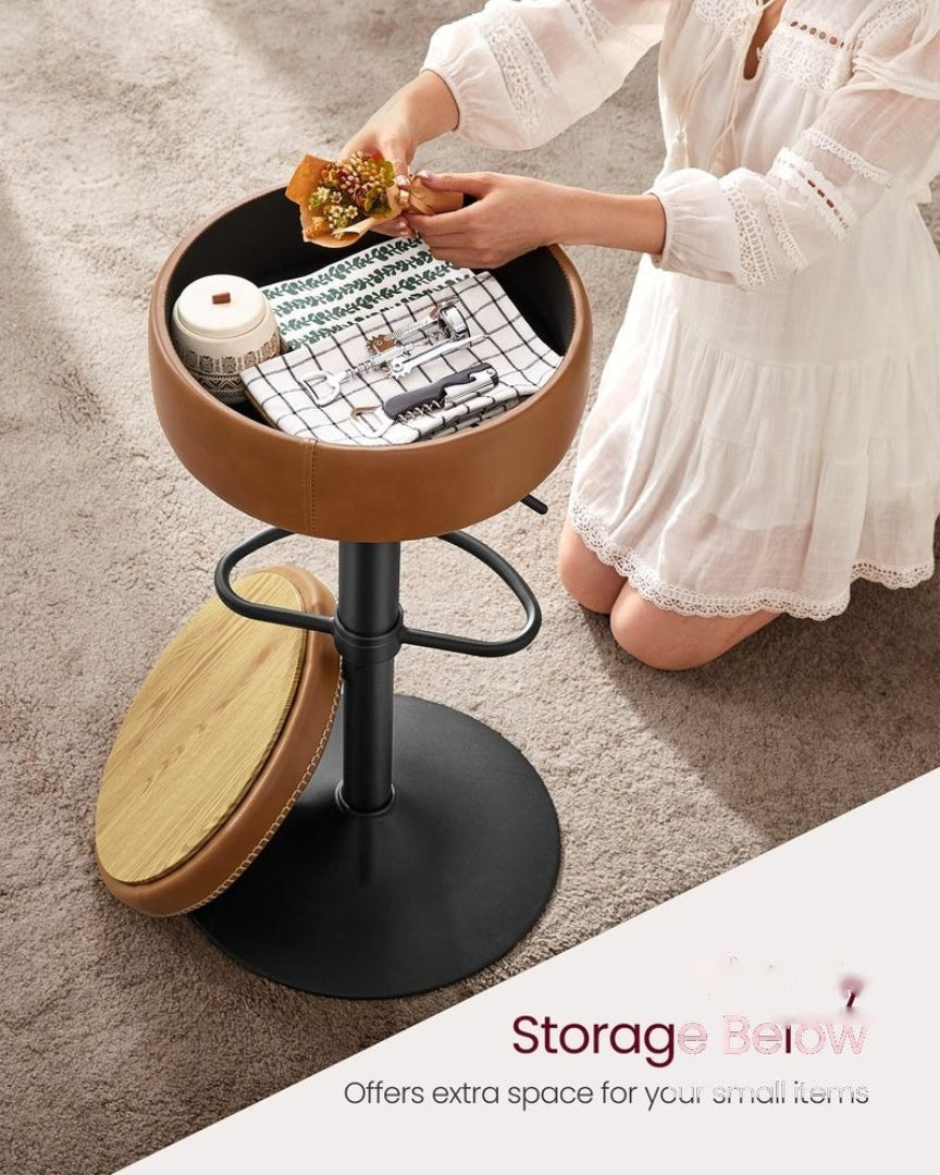 360° Swivel Bar Stool with Adjustable Height and Storage Compartment – product view 10 | Amaraloft