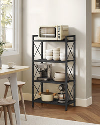 4 Tier Metal Storage Shelf With X Side Frames, 23.6 Inch Wide Rack - product photo 29