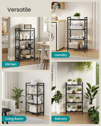 4 Tier Metal Storage Shelf With X Side Frames, 23.6 Inch Wide Rack - product photo 31