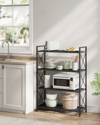 4 Tier Metal Storage Shelf With X Side Frames, 23.6 Inch Wide Rack - product photo 42