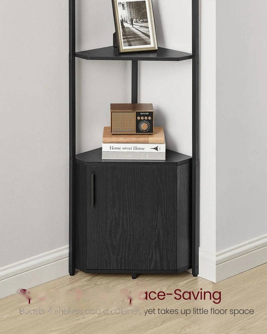 5 Tier Corner Shelving Unit With Cabinet Storage Shelf – product view 5 | Amaraloft