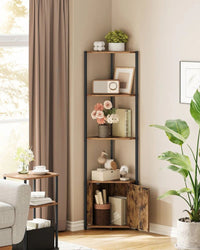 5 Tier Corner Shelving Unit With Cabinet Storage Shelf – product view 7 | Amaraloft