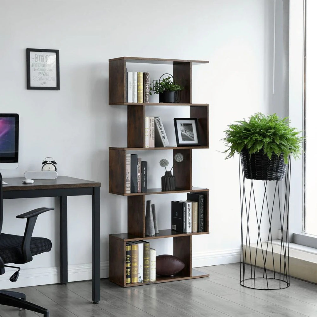 5 Tier Wooden Bookcase Storage Shelf Freestanding – product view 9 | Amaraloft