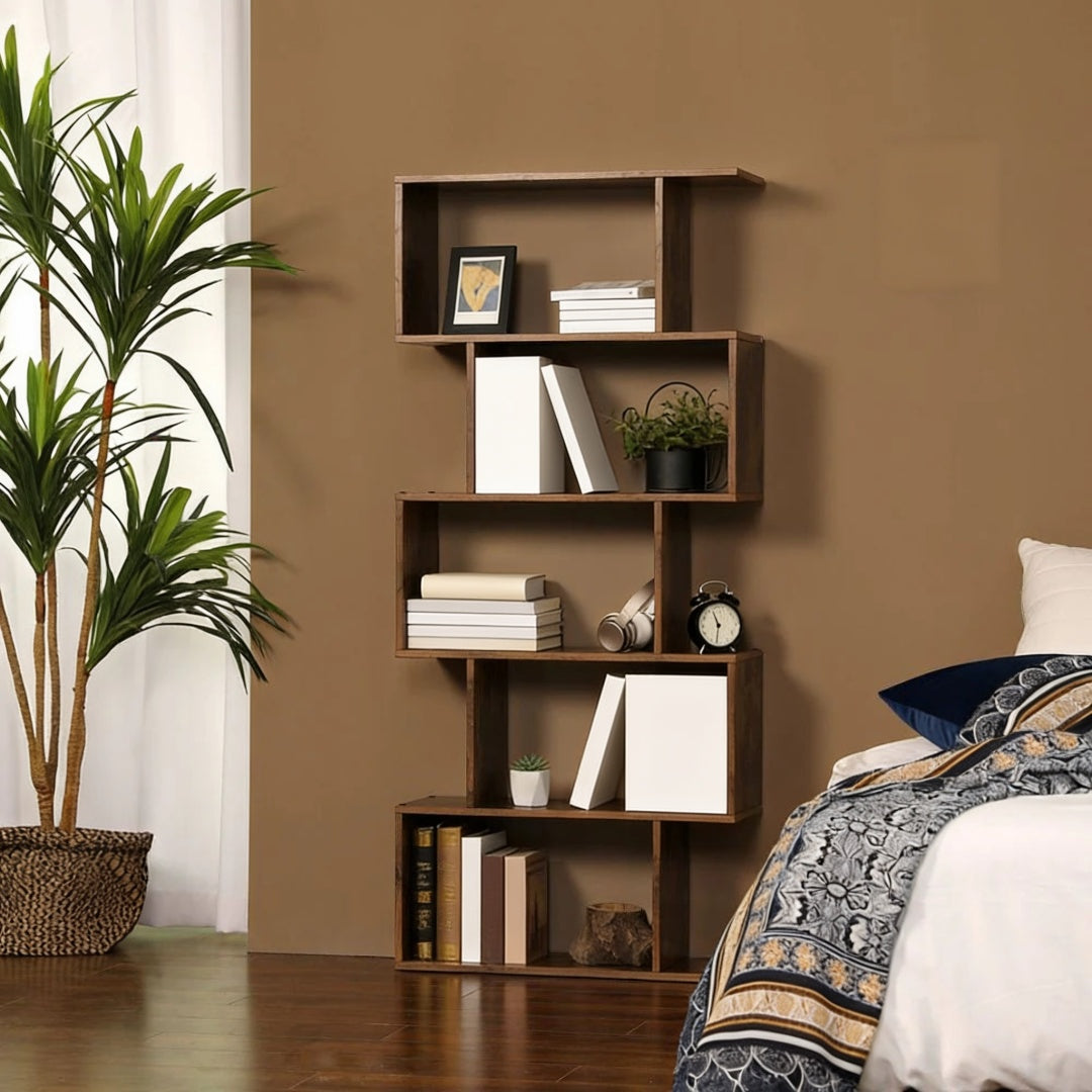 5 Tier Wooden Bookcase Storage Shelf Freestanding – product view 10 | Amaraloft