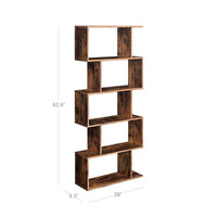 5 Tier Wooden Bookcase Storage Shelf Freestanding – product view 12 | Amaraloft