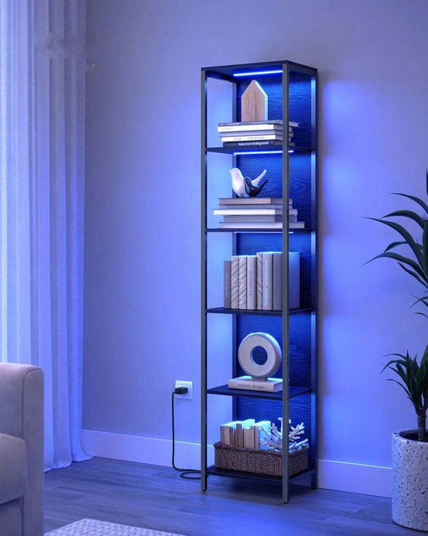 6 Tier LED Bookshelf With Dimmable Lights – product view 3 | Amaraloft