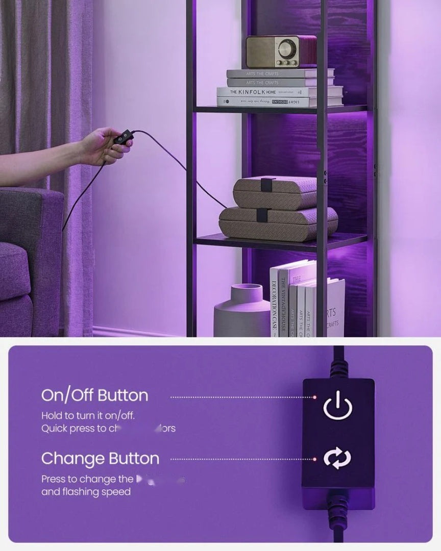 6 Tier LED Bookshelf With Dimmable Lights – product view 5 | Amaraloft
