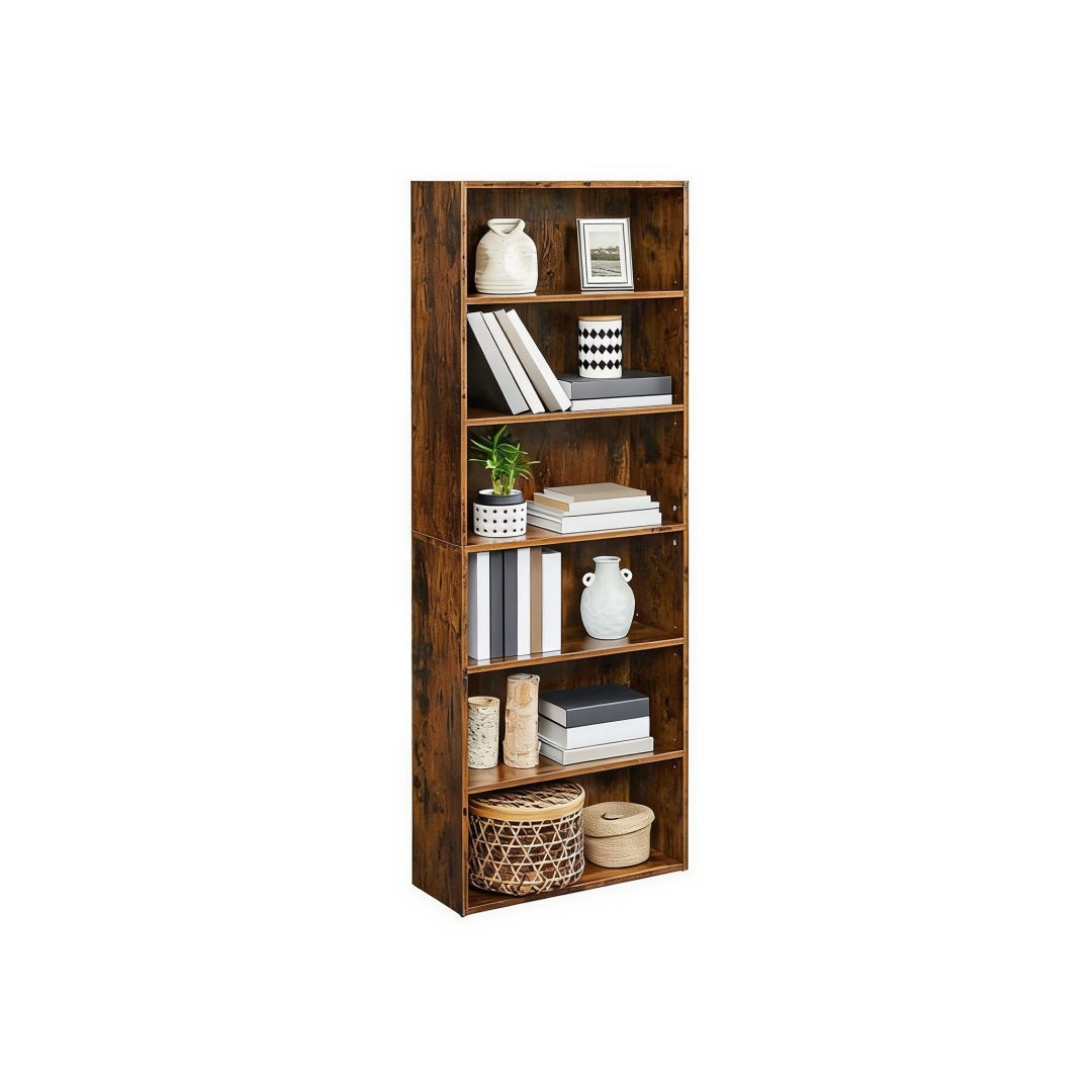 6 Tier Open Bookcase With Adjustable Storage Shelves – product view 7 | Amaraloft