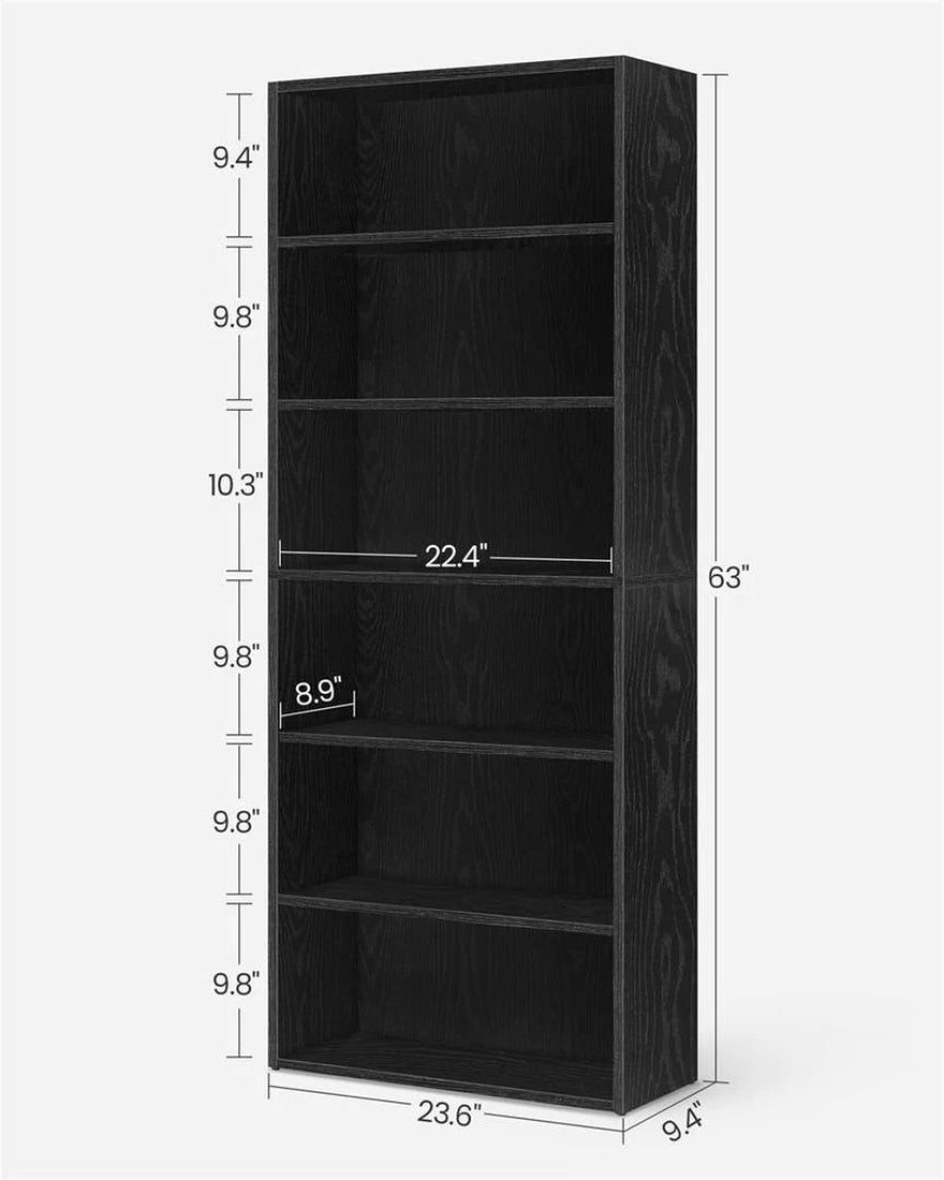 6 Tier Open Bookcase With Adjustable Storage Shelves – product view 16 | Amaraloft