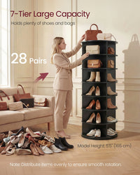 7 Tier Rotating Shoe Rack Tower, 360 Degree Free Standing Organizer - product photo 16