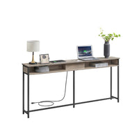 70-Inch Console Table with Charging Station and Storage Shelves – product view 3 | Amaraloft