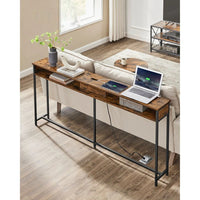 70-Inch Console Table with Charging Station and Storage Shelves – product view 4 | Amaraloft