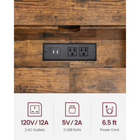 70-Inch Console Table with Charging Station and Storage Shelves – product view 7 | Amaraloft