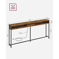 70-Inch Console Table with Charging Station and Storage Shelves – product view 8 | Amaraloft