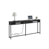 70-Inch Console Table with Charging Station and Storage Shelves – product view 11 | Amaraloft