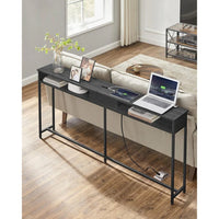 70-Inch Console Table with Charging Station and Storage Shelves – product view 12 | Amaraloft
