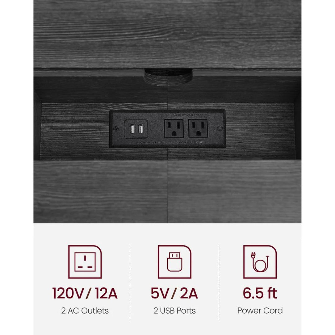 70-Inch Console Table with Charging Station and Storage Shelves – product view 15 | Amaraloft