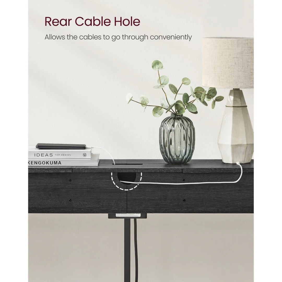 70-Inch Console Table with Charging Station and Storage Shelves – product view 17 | Amaraloft