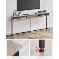 70-Inch Console Table with Charging Station and Storage Shelves – product view 25 | Amaraloft
